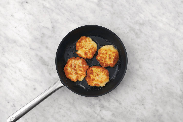 Fry the prawn patties
