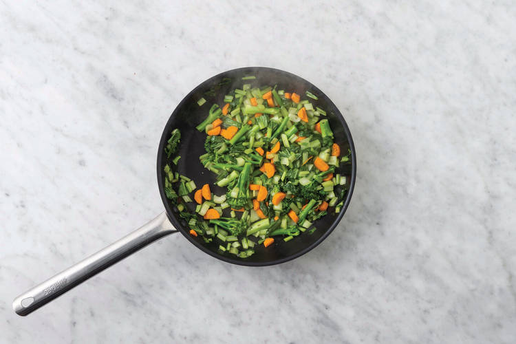 Cook the veggies & pork