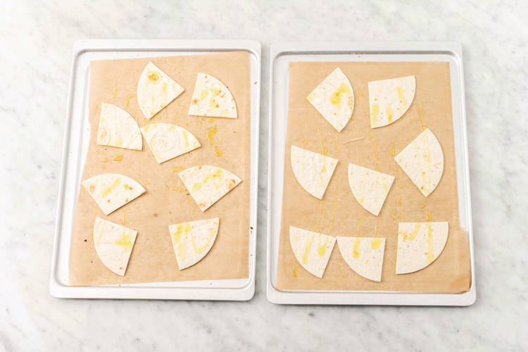 Bake the tortilla chips