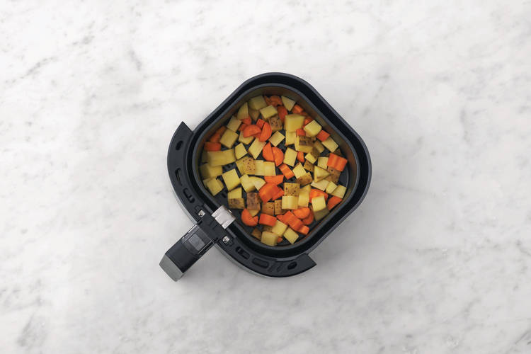 Airfry the veggies