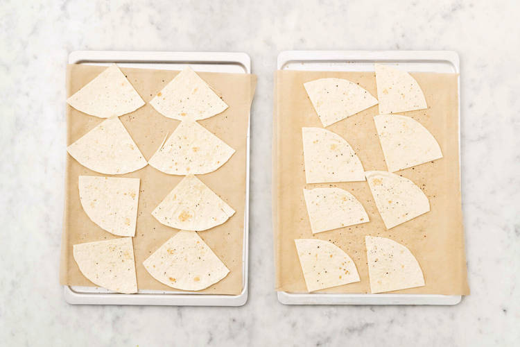 Bake the tortilla wedges
