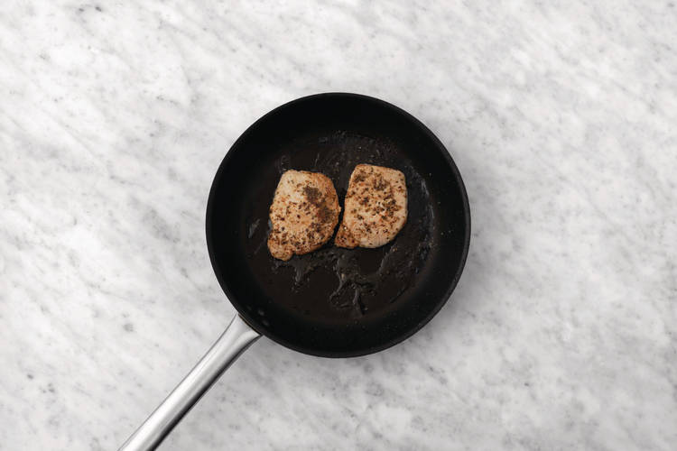 Cook the pork steaks