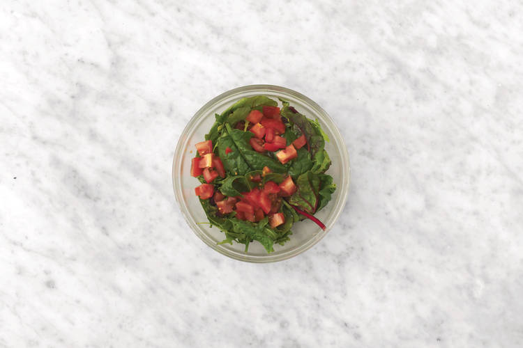 Make the glaze & salad