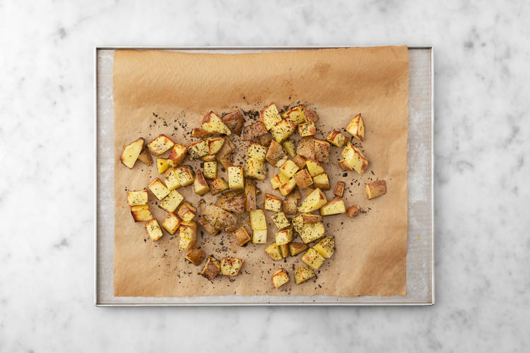 Roast the oregano potatoes