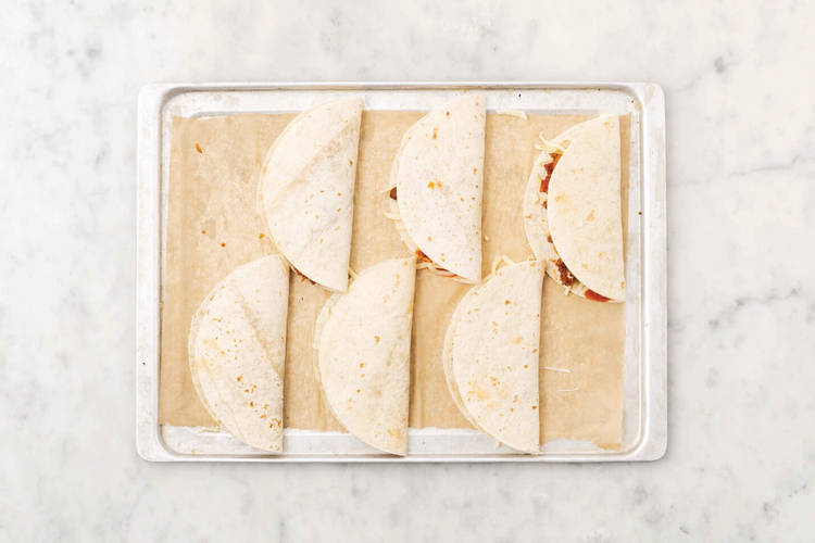 Bake the quesadillas