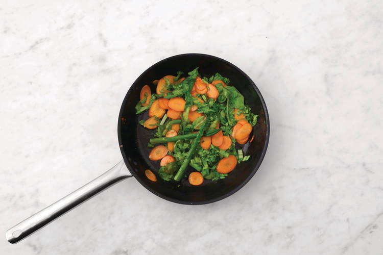 Stir-fry the veggies 