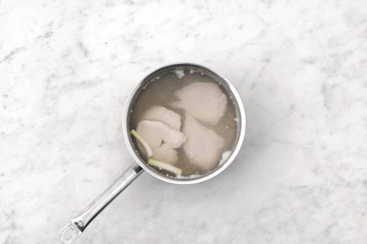 Poach the chicken