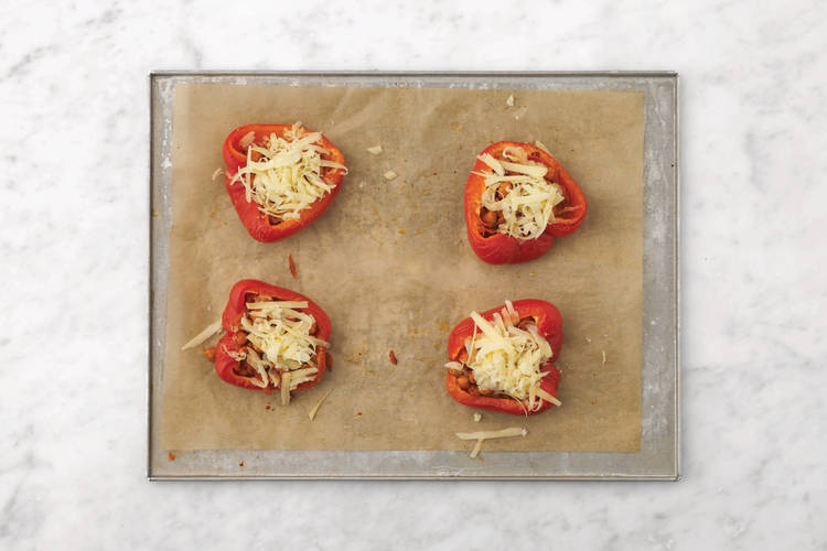 Bake the capsicums