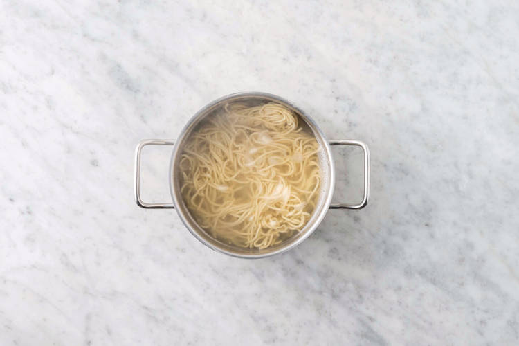 Cook the egg noodles