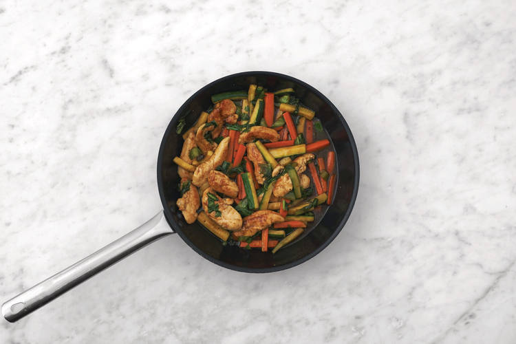 Make the chicken stir-fry