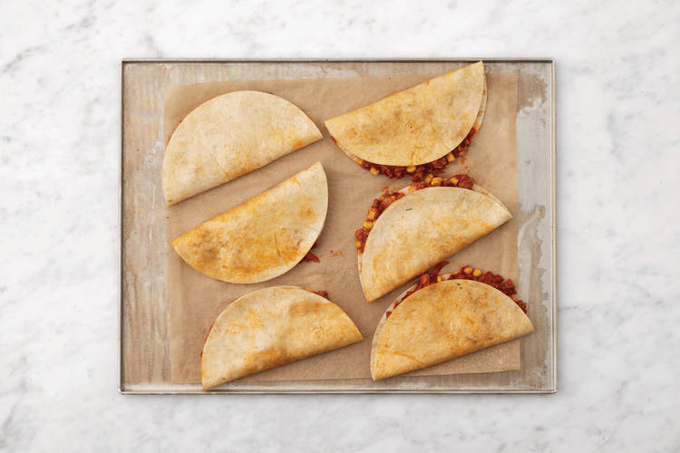 Assemble the quesadillas