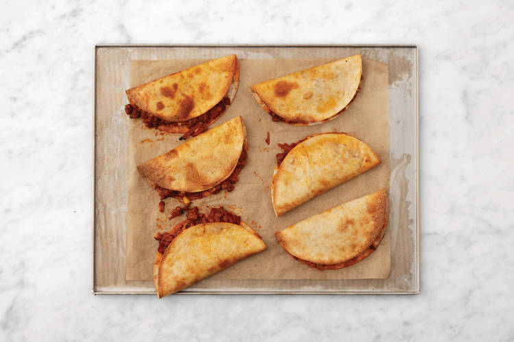 Bake the quesadillas