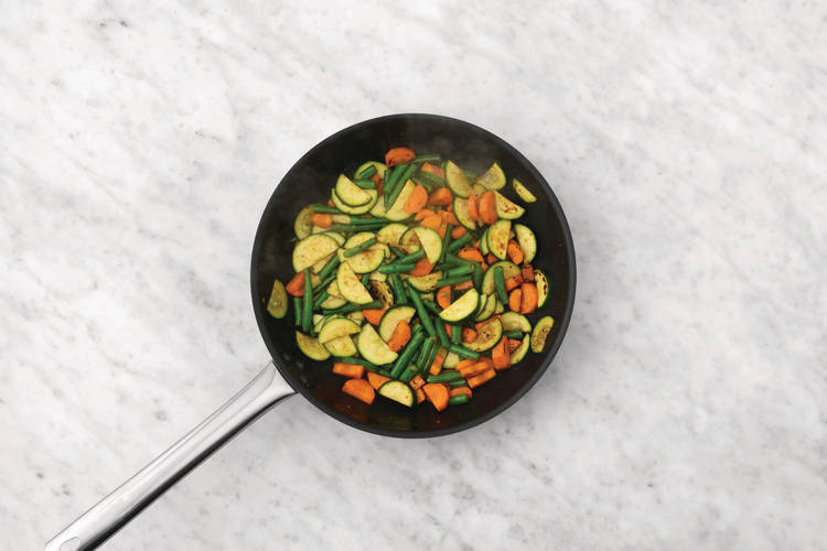 Cook the chicken & veggies