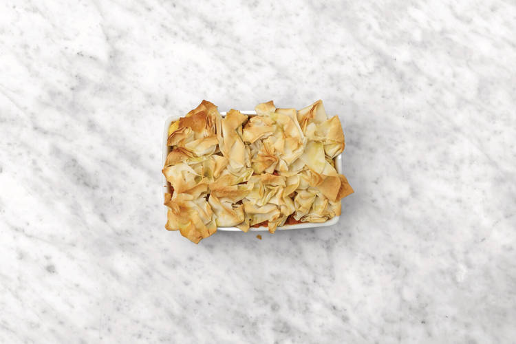 Add the filo pastry