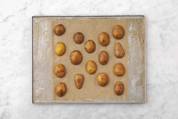 Roast the chat potatoes