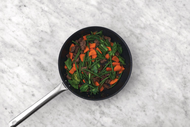 Start the stir fry