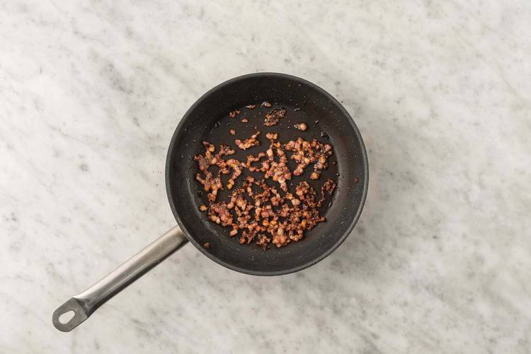 Cook the bacon & veggies 