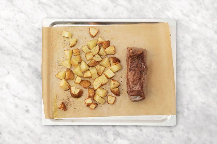 Roast the lamb & potato