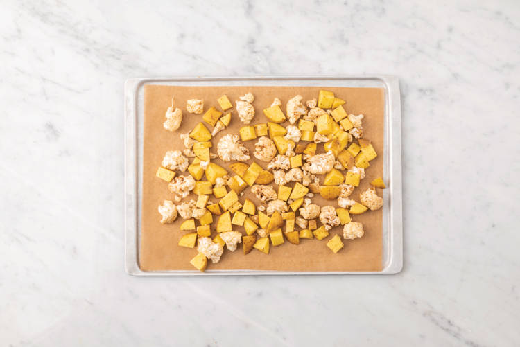 Roast the potato & cauliflower