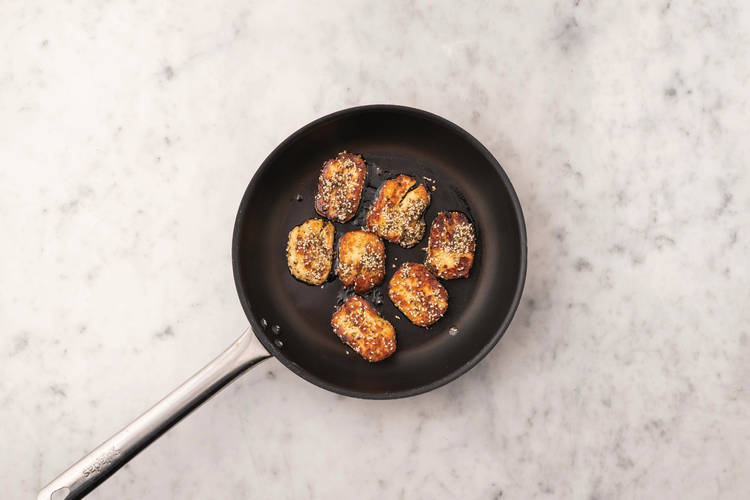 Cook the haloumi 