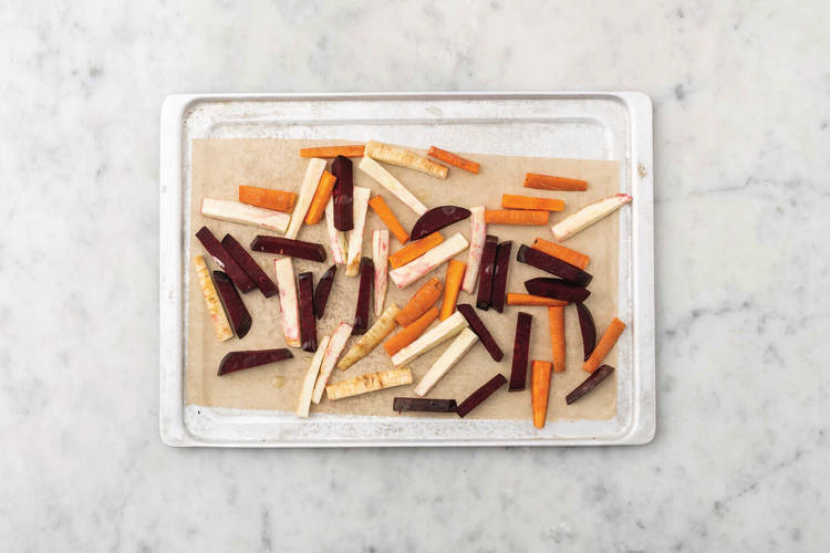 Bake the veggie fries