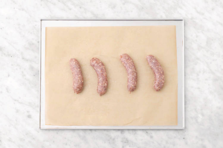 Bake the sausages