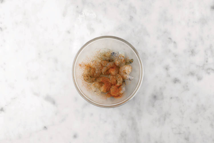 Flavour the prawns