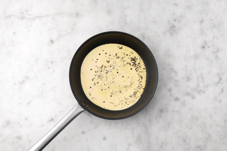 Make the peppercorn sauce
