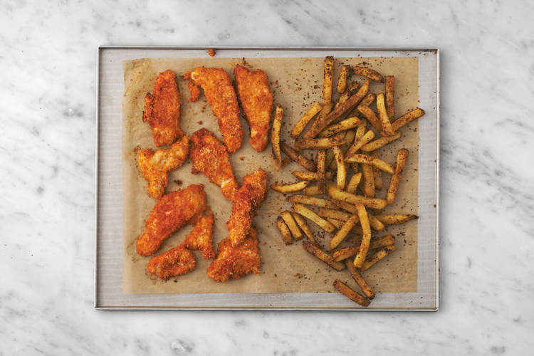 Pommes & Hähnchen backen