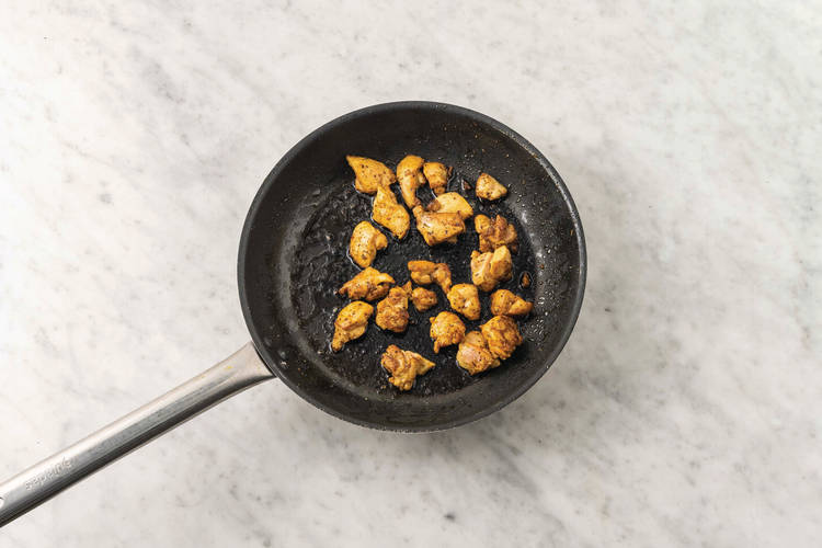 Cook the chicken & prawns