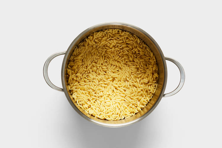 Cook orzo and make butter