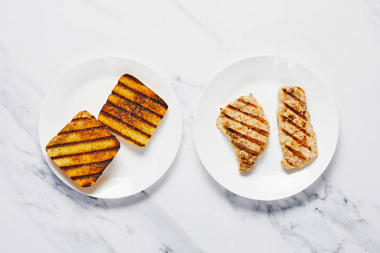 Grill pork and toast ciabatta