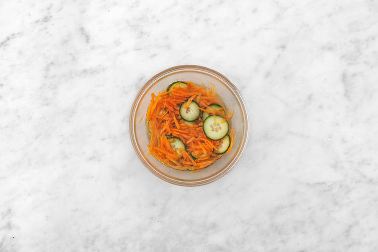 Prep and marinate veggies