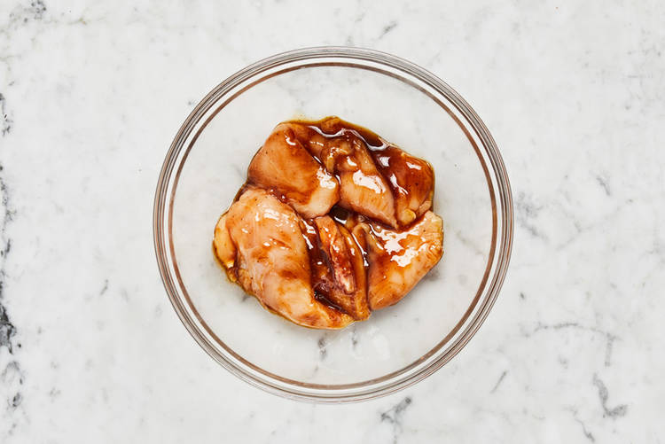 Make hoisin mixture and prep chicken