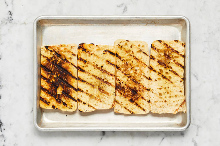Grill chicken and toast buns