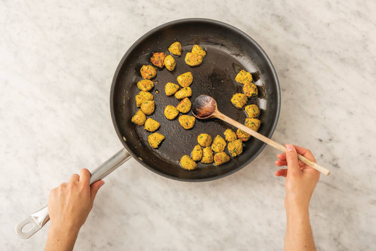 Cook the falafel & the chicken 