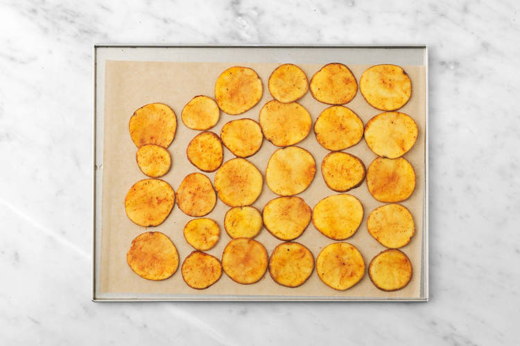 Préparer les rondelles de patates douces
