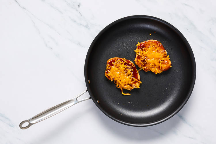 WARM CHICKEN AND MELT CHEESE