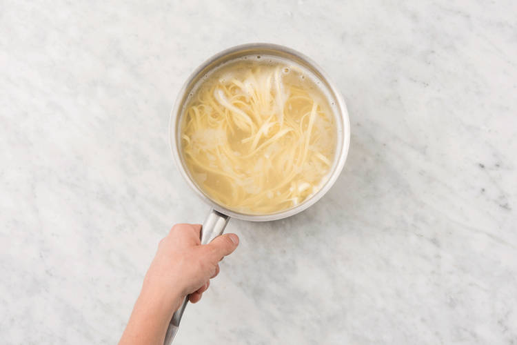 Get prepped & cook the pasta