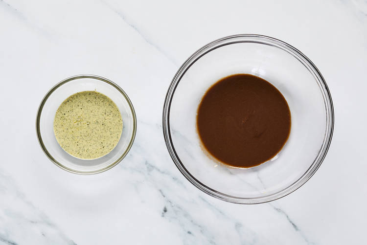 Make pesto mayo and salad dressing