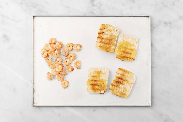 Grill salmon and ciabatta