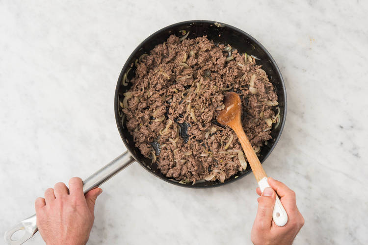 Steg hakket oksekød