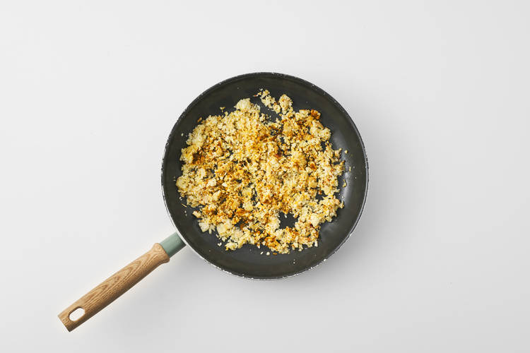 Fry the cauliflower rice