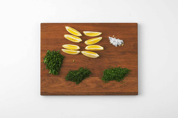 Knoflook en citroen snijden