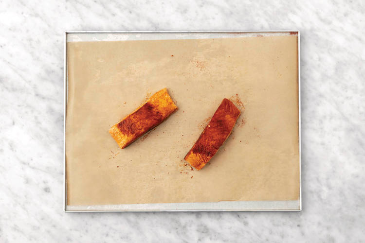 Bake the salmon and bring it all together