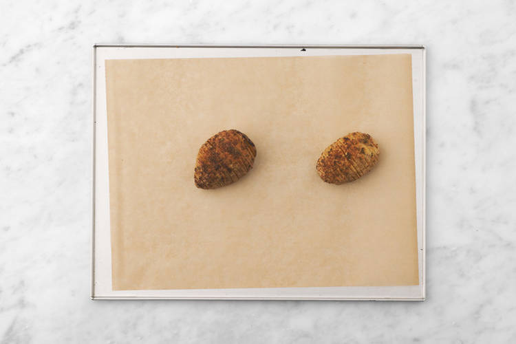 Roast the hasselback potatoes