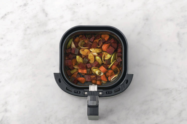 Air fry the veggies
