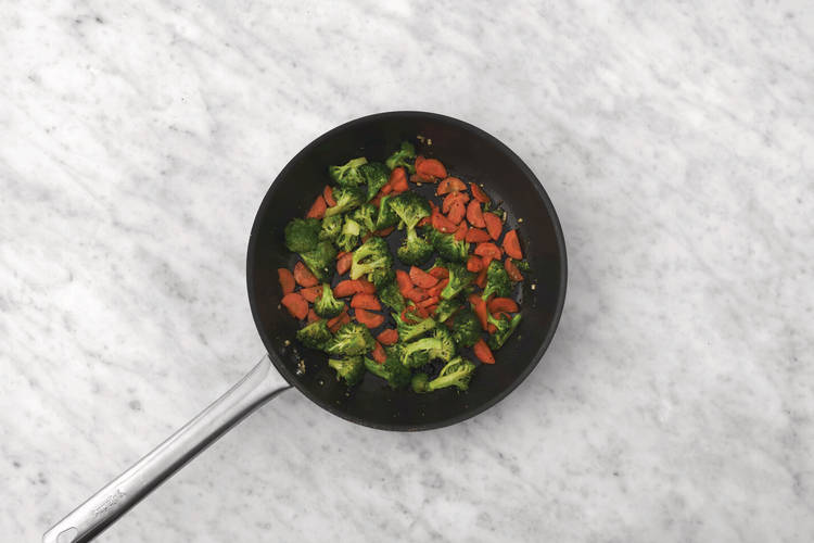 Cook the garlic veggies