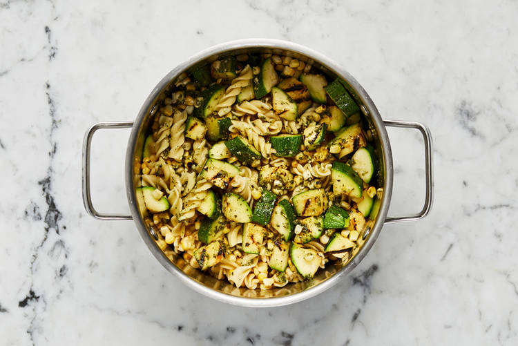 Rest chicken and finish pasta 