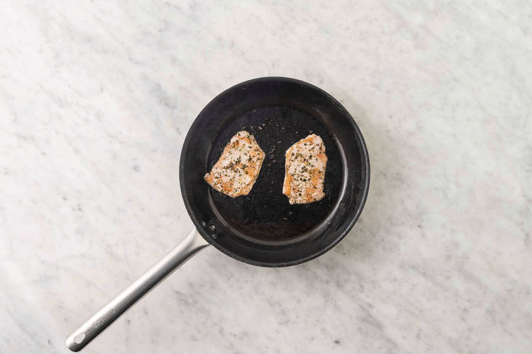 Cook the pork steaks
